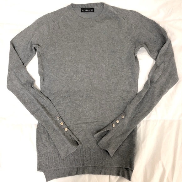 Zara Long Sleeve Grey Sweater Size Size S - Picture 2 of 5